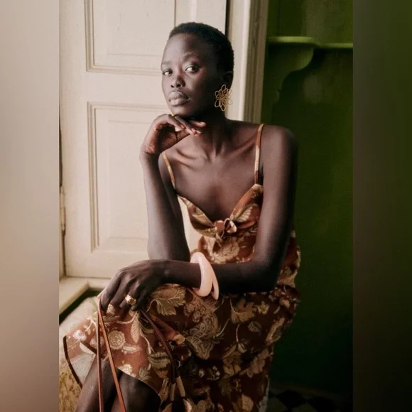 Sezane Chiaretta Dress Adana Maxi Floral Size 36 38 US 4 6 NWT - Picture 13 of 13